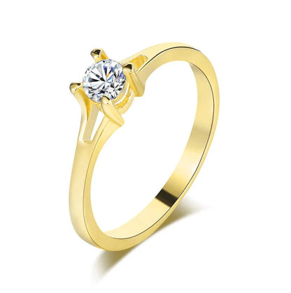 Classic Wedding Rings For Women Forever Simple Six Claws Zirconia Fashion Solitaire Engagement Marriage Gift Ring Jewelry KCR033