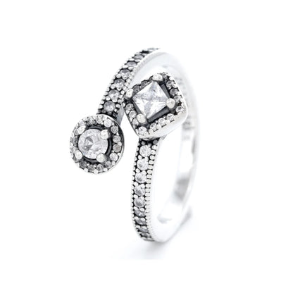 925 Sterling Silver  Crown Heart Flower Zircon Rings For Women Love Promise Engagement Band Fashion Ring Set
