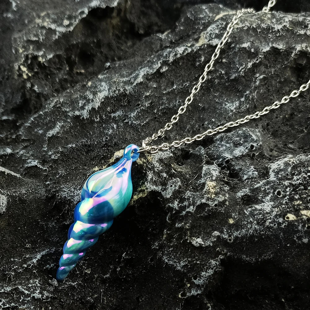 Stardew Valley Mermaid's Pendant Cosplay Necklace Blue Screw Pendant Choker Fashion Collarbone Chain Accessories