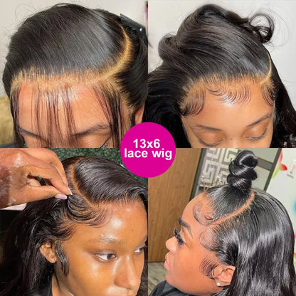 Bone Straight Lace Front Wig – 13x4 & 13x6 HD Transparent, Wear-On-and-Go 30–42 Inch