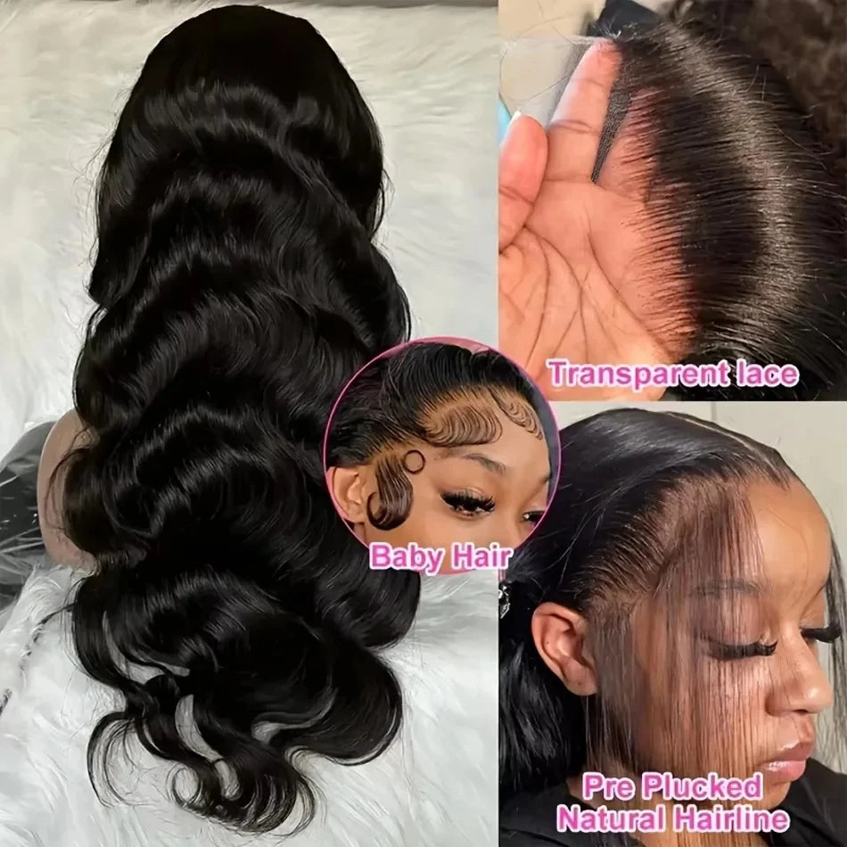 Loose Body Wave 360 Full Lace & HD Lace Frontal Wig – Natural Black, 250%