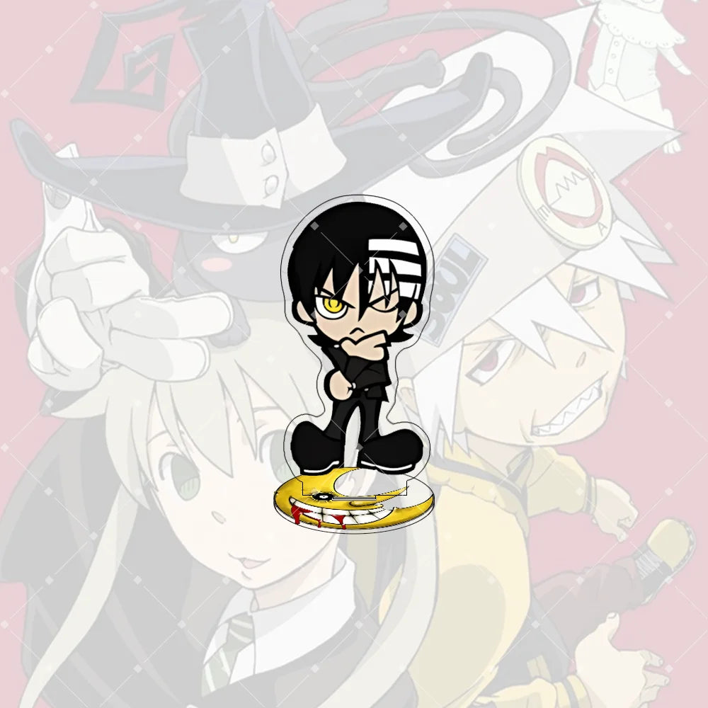 Anime Soul Eater 10CM Acrylic Stand keychain Anime Figure Maka Albarn Black Star Cute Model desktop decoration collection gift