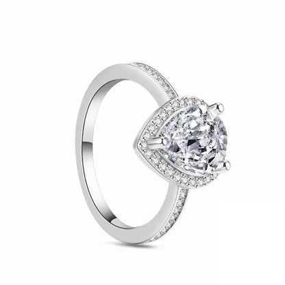 925 Sterling Silver  Crown Heart Flower Zircon Rings For Women Love Promise Engagement Band Fashion Ring Set