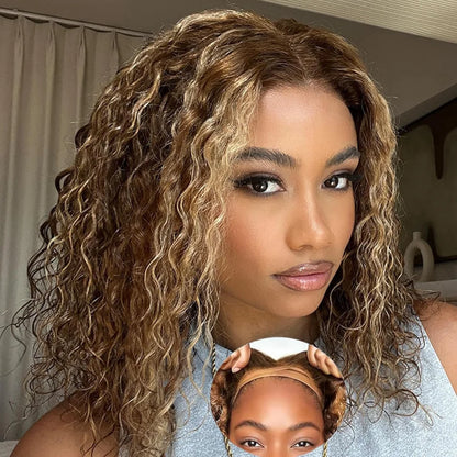 P4/27 Highlight Ombre Curly Bob Wig – 5x5 HD Lace Closure Glueless Deep Wave