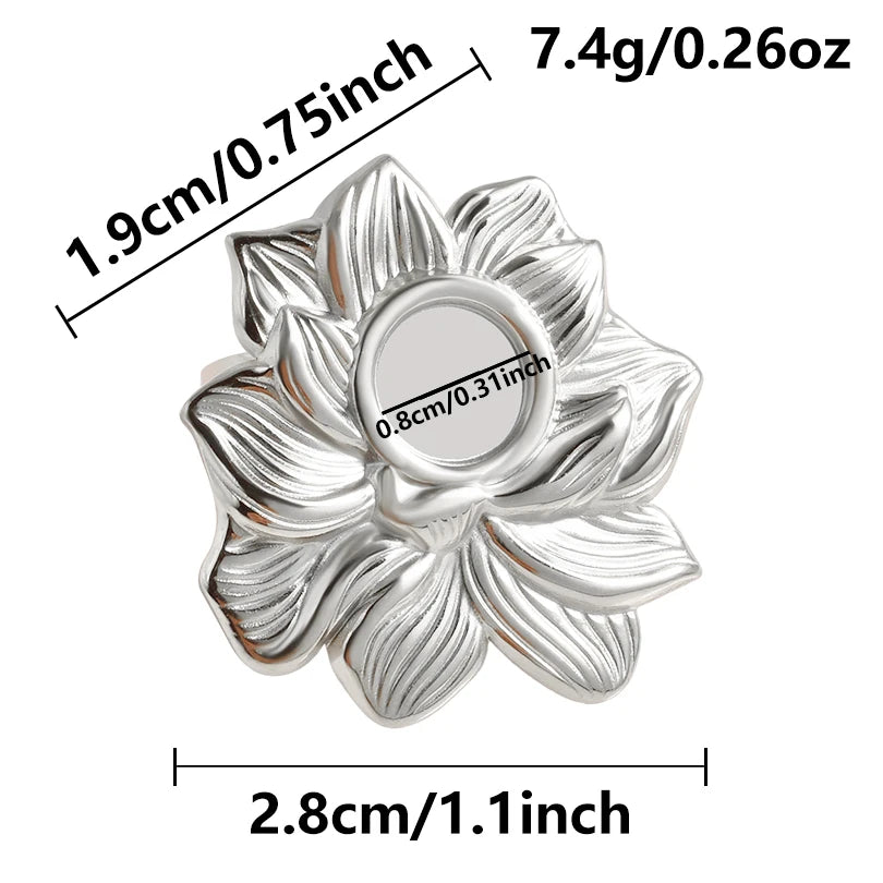 1Pc Stainless Steel Waterproof Women Personality Textured Chunky Open Rings Vintage Hollow Irregular Multi-layer Anillos Jewelry