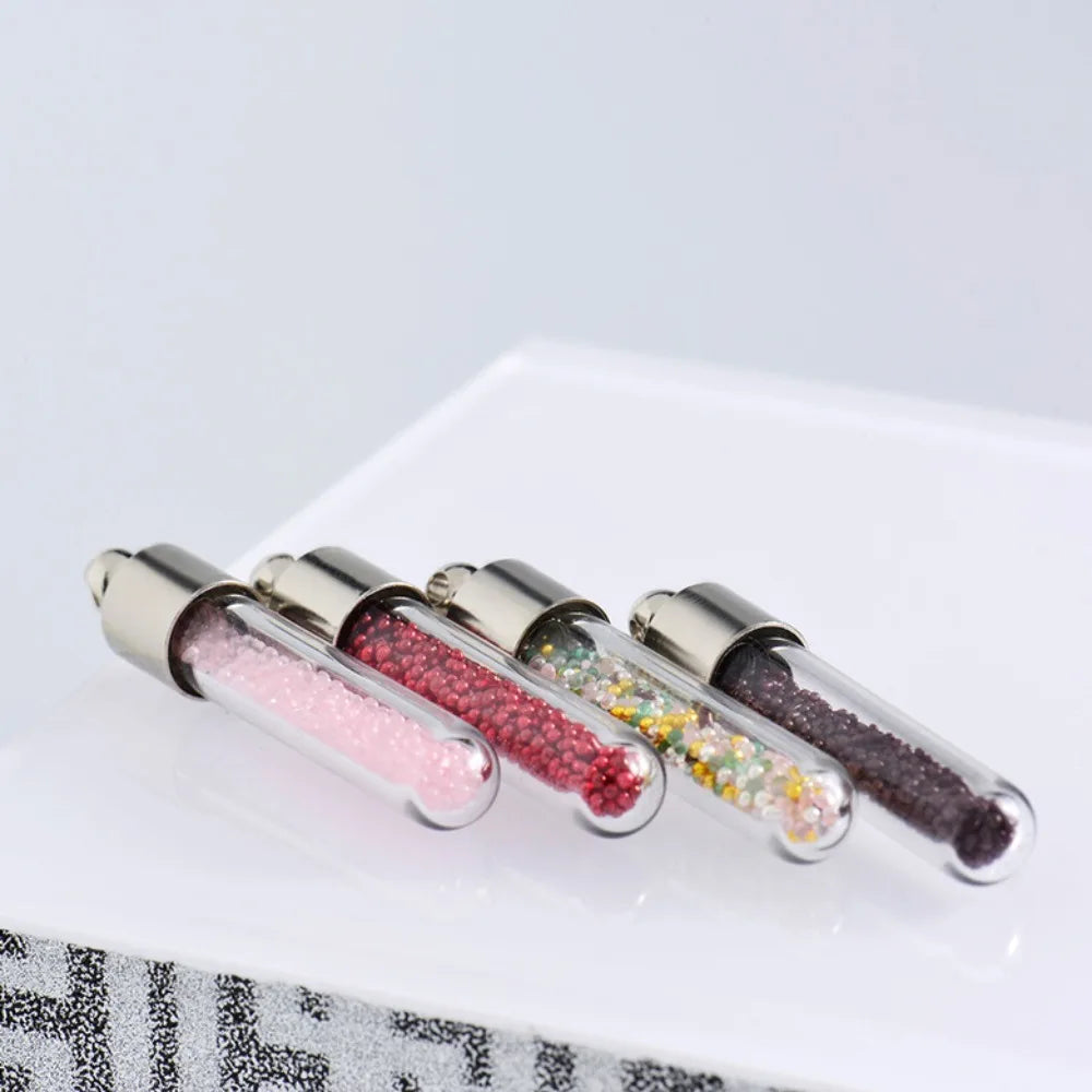 Portable Ashes Holder Glass Bottle Necklace with Chain Fillable Wishing Bottle Keepsake DIY Perfume Vial Pendant