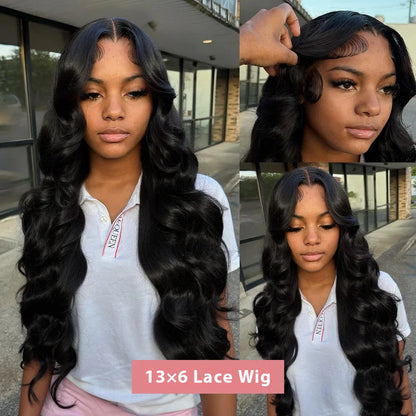 Body Wave 13x6 HD Transparent Lace Frontal Wig – 13x4 & 5x5 Glueless Closure, 30 Inch