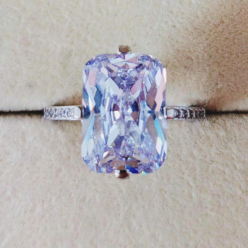 Luxury 925 Sterling SILVER Oval Square Simulated Diamond Rings Finger For Cocktail ENGAGEMENT WEDDING Women JEWELRY