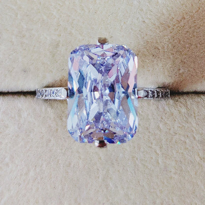 Luxury 925 Sterling SILVER Oval Square Simulated Diamond Rings Finger For Cocktail ENGAGEMENT WEDDING Women JEWELRY