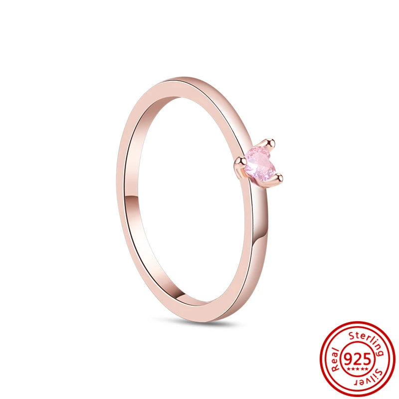 925 Sterling Silver Original Rose Gold Plated Fashion Women Ring Flower Green Zircon Design Jewelry Exquisite Wedding Gift Rings