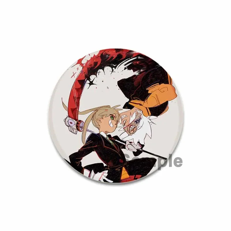 32/44/58MM Anime Soul Eater Pins Thompson Patricia Evans Soul Eater Albarn Maka Figure Icon Brooches Badge for Backpack Clothes