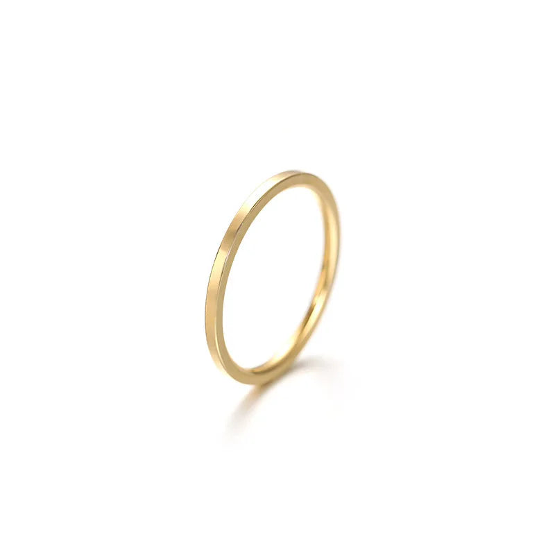 2mm Super Fine Stainless Steel Rings Fashion Flat Inside Spherical Titanium Ring Jewelry Accessories