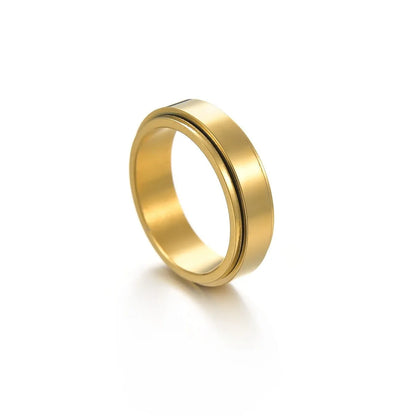 6MM Rotate Freely Spinning Stainless Steel Anxiety Rings For Women Spinner Fidgets Ring Anti Stress Men Rotating Punk Jewelry