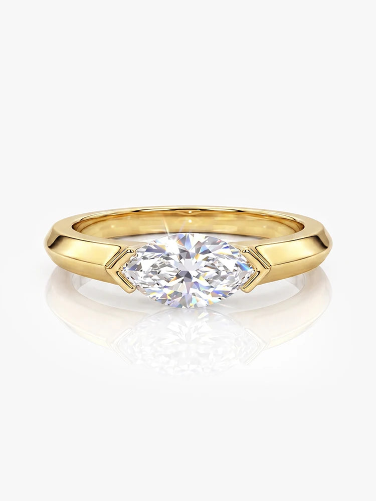 Classic Fashion 1CT Marquise Moissanite Diamond Rings for Women Anniversary Wedding 925 Sterling Silver Fine Jewelry
