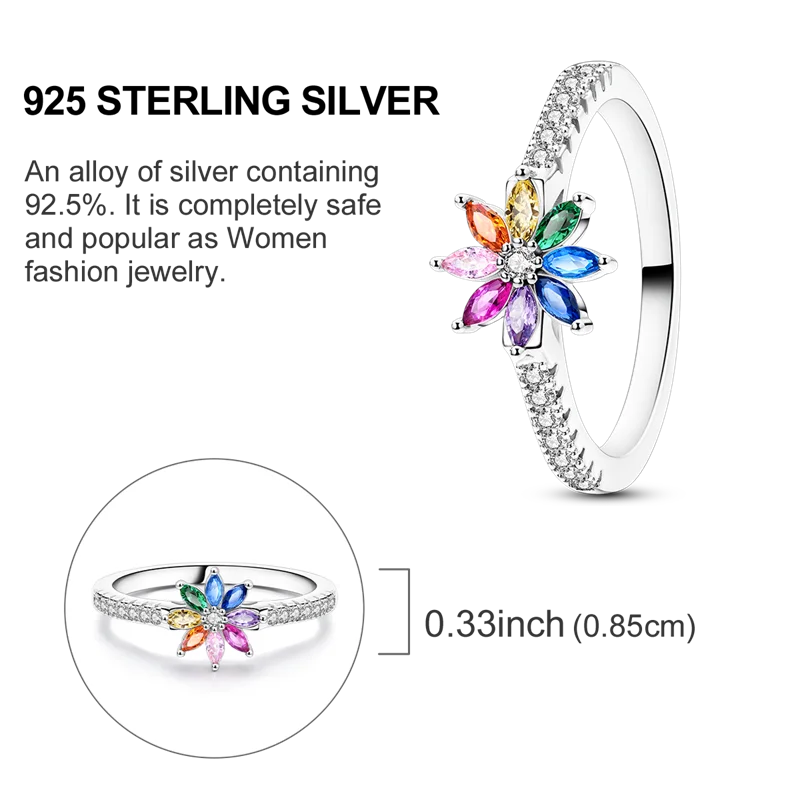 925 Sterling Silver Rings Infinite Love Sun Moon Eye Flower Ring For Women Original Wedding Ring Jewelry Gift