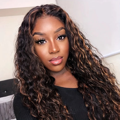 1B/30 Highlight Ombre Deep Wave Lace Front Wig – HD 13x6 & 13x4 French Lace