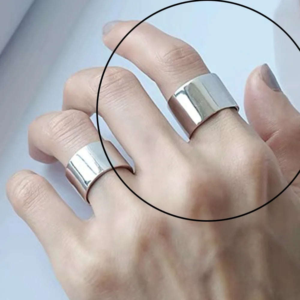 BF CLUB 925 Sterling Silver Rings For Women Girl Female Open Minimalist Retro Wide Ring Creative Anillos Bague Fine Jewelry