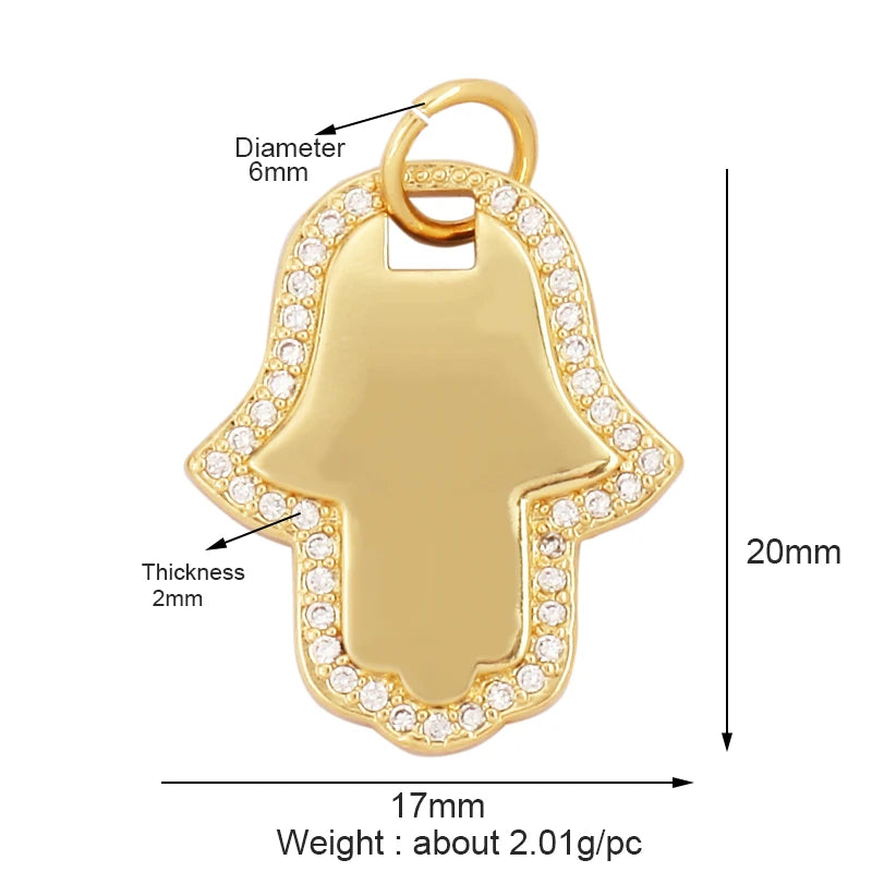 Buddha Hamsha Evil Eye Hand Charm , 18K Real Gold Plated Colour,Necklace Bracelet Pendant for Handmade Jewelry Supplies L14