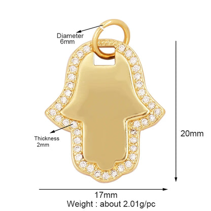 Buddha Hamsha Evil Eye Hand Charm , 18K Real Gold Plated Colour,Necklace Bracelet Pendant for Handmade Jewelry Supplies L14