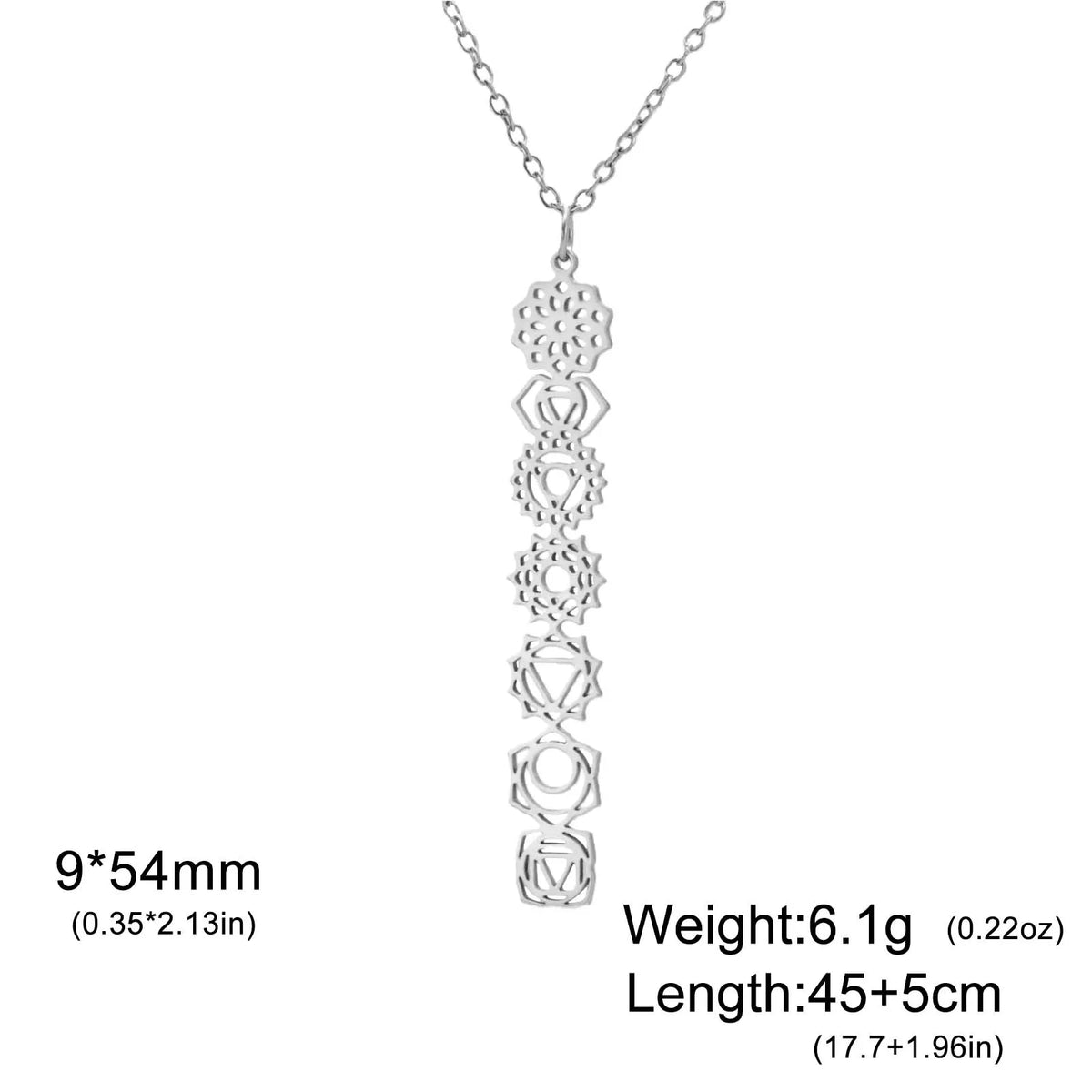 Yoga Meditation Jewelry 7 Chakra Flower Necklaces for Women Stainless Steel Amulet Necklaces Birthday Gift Wholesale New