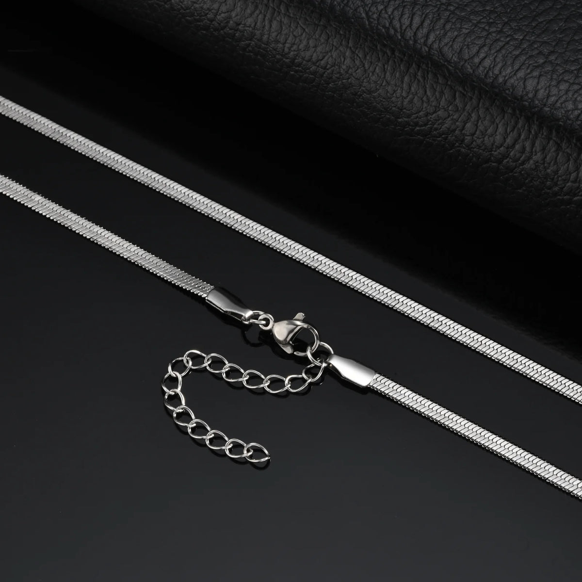 Punk Silver Color Chain Necklace for Men Women,Hip Hop Stainless Steel Braided Link Chokers,Classic Metal Jewelry Gift