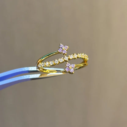 100 styles 14K Gold Plated Color Zircon Flower Crown Bow Open Ring Women Adjustable Stackable Finger Rings Wedding Jewelry Gift