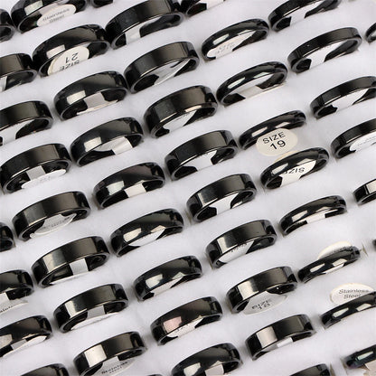 10pcs/lot Multicolor Smooth Stainless Steel Polishing Rings Width 2mm-8mm For Women Men Width 2mm-8mm