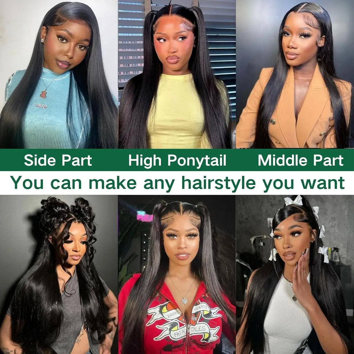 Glueless Bone Straight HD Lace Frontal Wig – 13x4, 13x6 & 5x5, Up to 42 Inch