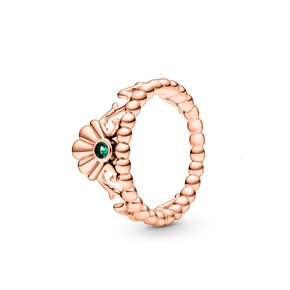Rose Gold Clor Flower Heart Pink Ring New Hot Selling  Rings Suitable For  Matching DIY Birthday Gift 925 Silver