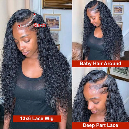 Deep Wave Curly 13x6 HD Lace Frontal Wig – 200% Real Density 13x4 & 360 Pre-Plucked
