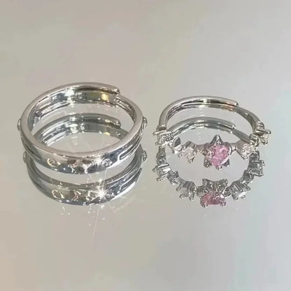 Star Couple Models Adjustable Ring Men And Women Simple Index Finger Rings Light Luxury Tide Cool Pair Of Rings Jewelry Gift