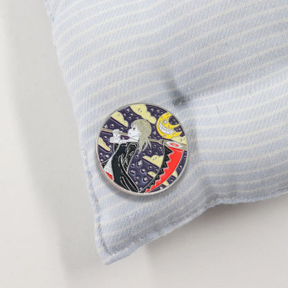 Soul Eater-Horror Moon Badge Maka Albarn Magic Manga Inspiration Enamel Pin Fans Gift Collection Backpack Decoration