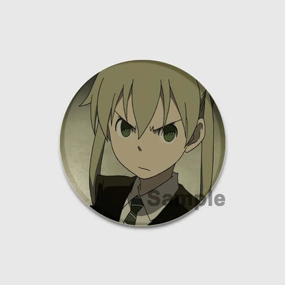 58MM Anime Soul Eater Pins Tinplate Brooch Figure Badge Handmade Brooches for Backpack Clothes Decoration Fashion Jewelry Gifts