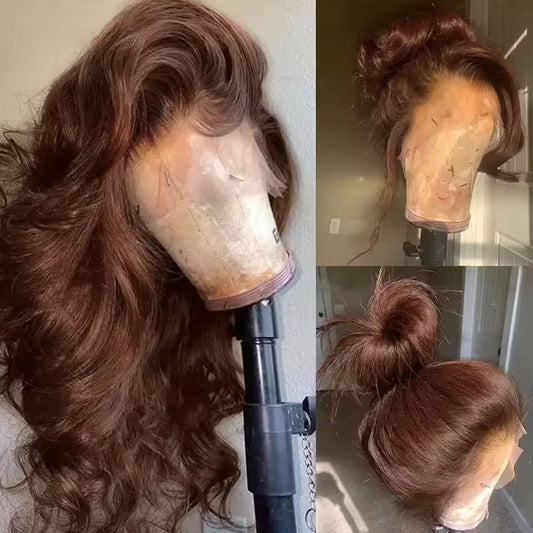 Chocolate Brown Body Wave Lace Front Wig – Pre-Plucked 13x4 Glueless HD