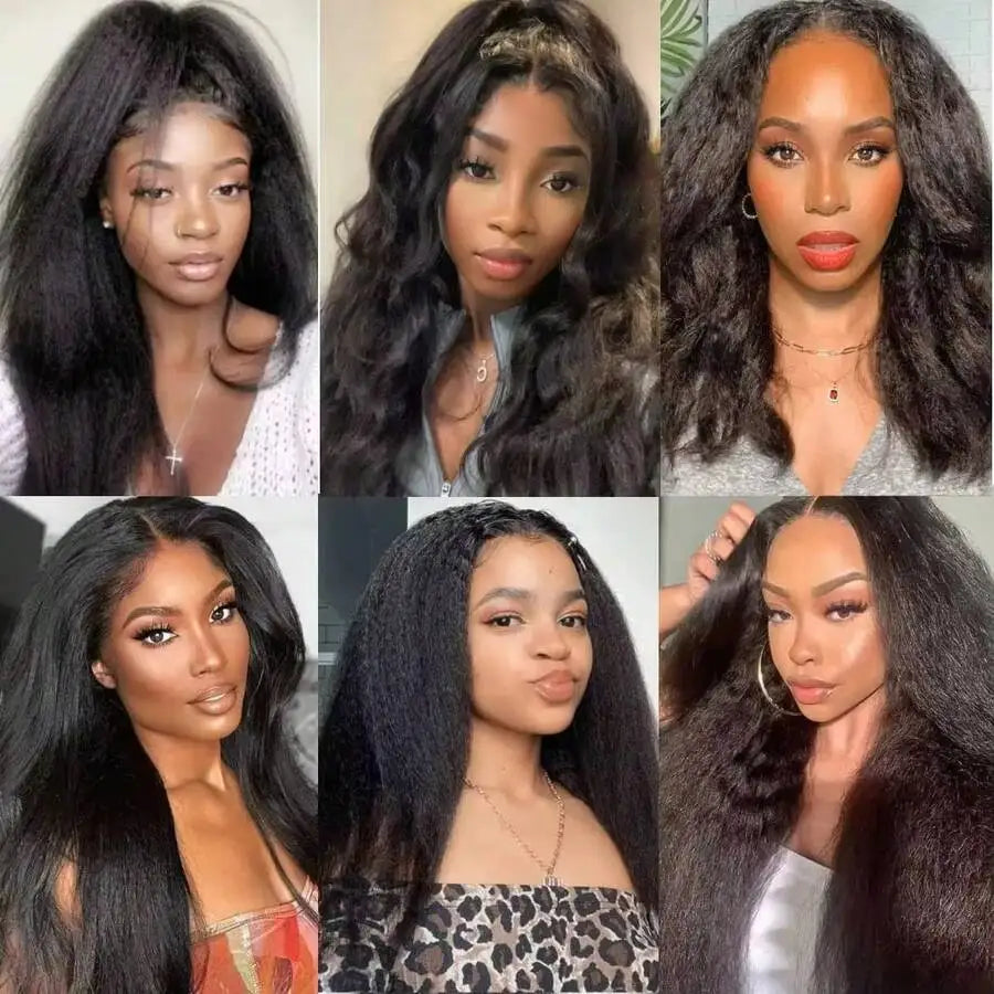 Kinky Straight Lace Frontal Wig for Black Women – Pre-Plucked 13x4 & 13x6, Up to 42 Inch