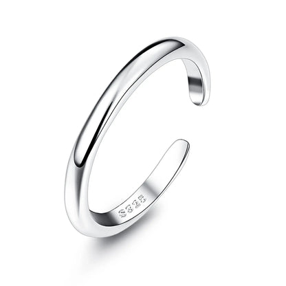 Fansilver S925 Sterling Silver Toe Rings for Women Adjustable White Gold Plated Flower Cz Snake Twist Opal Band Rings Jewelry