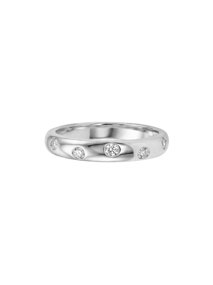 Real 0.03CT Round Moissanite Diamond with Certificate Rings for Women Daily Party Wear 925 Sterling Silver Fine Jewelry