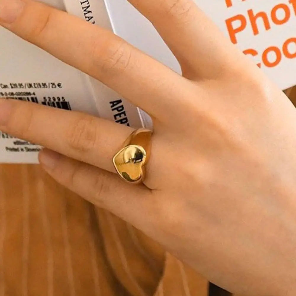 Romantic Stainless Steel Ring for Woman Heart Shaped Birthday Gift Wedding Rings Luxury Quality Jewelry Wholesale Dropshipping