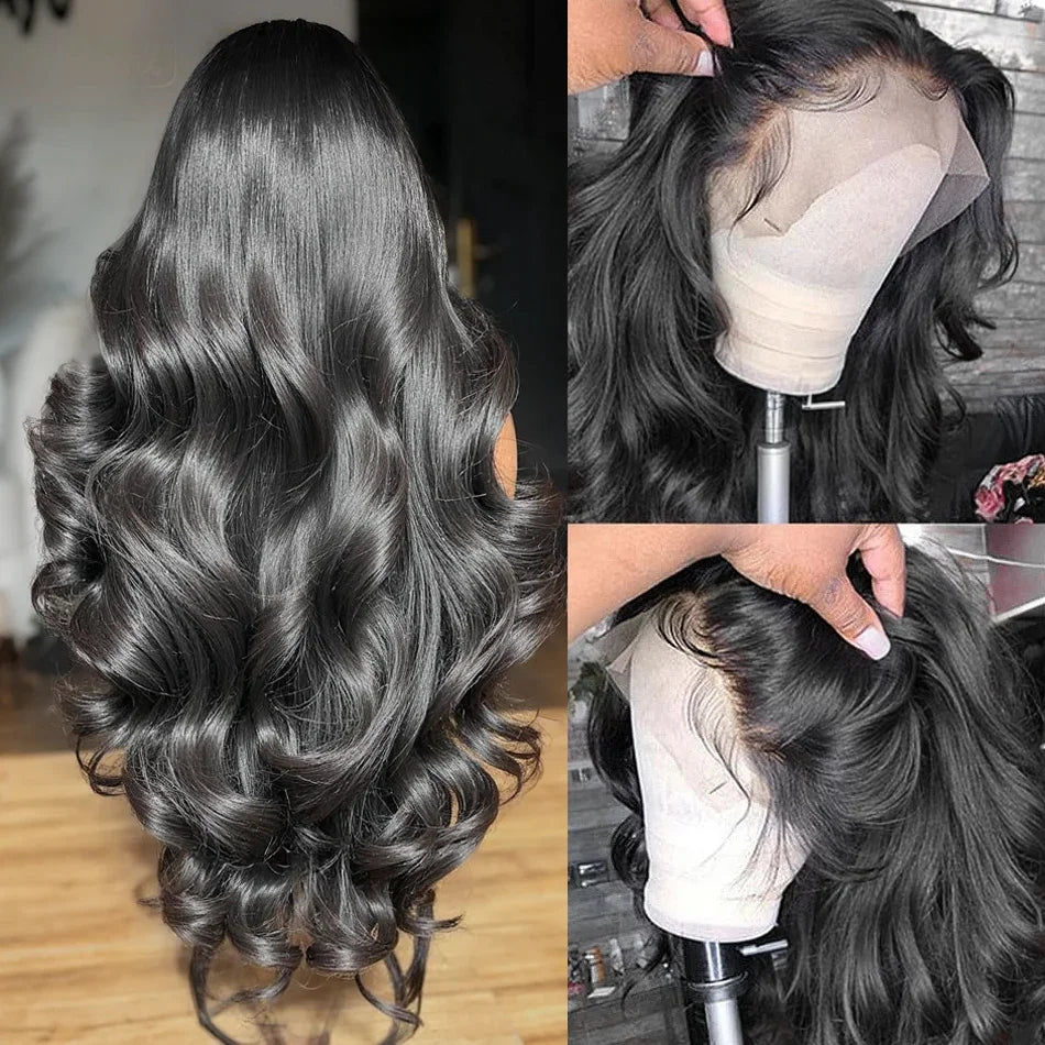 Body Wave 13x6 HD Transparent Lace Frontal Wig – 13x4 & 5x5 Glueless Closure, 30 Inch
