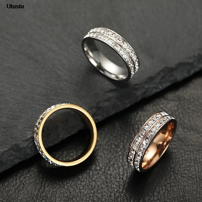 New Minimalist Thin Rings for Women Wedding Brilliant Cubic Zircon High Quality Versatile Female Finger Ring Jewelry