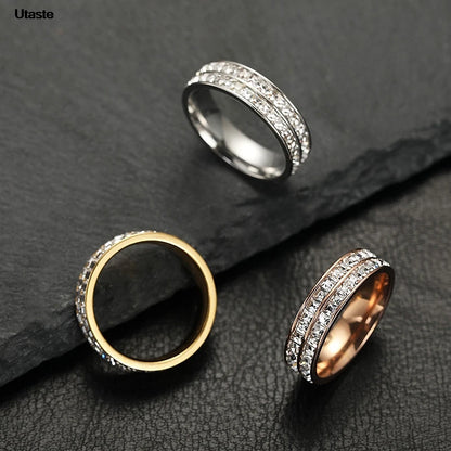 New Minimalist Thin Rings for Women Wedding Brilliant Cubic Zircon High Quality Versatile Female Finger Ring Jewelry