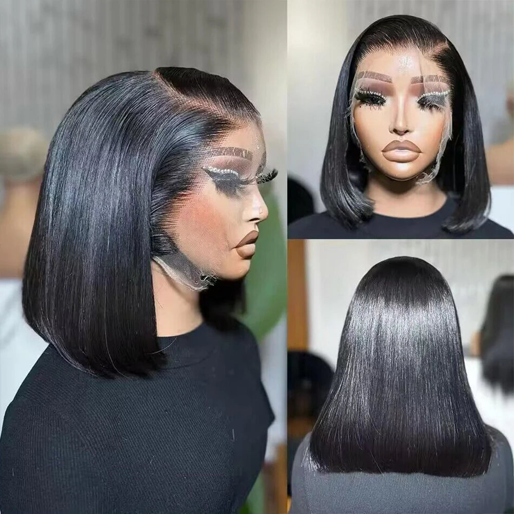 Straight Bob Wig for Black Women – 13x4 HD Lace Front, 200% Density