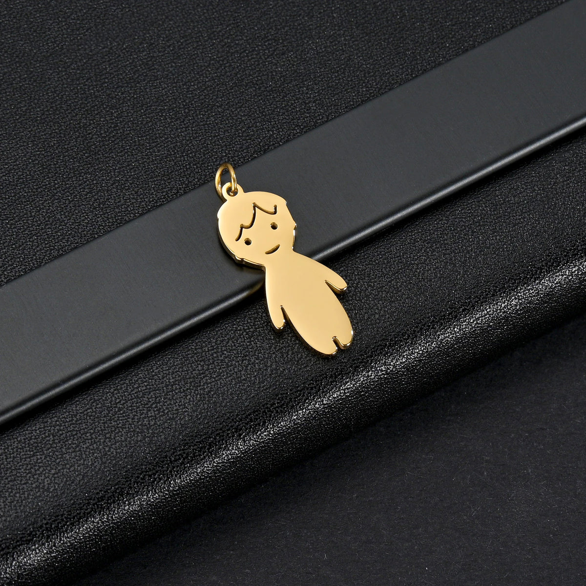 Akizoom 45cm Baby Boy Girl Kids Pendant Necklace Golden Color Stainless Steel Jewelry Chain Women Family Memorial Birthday Gifts