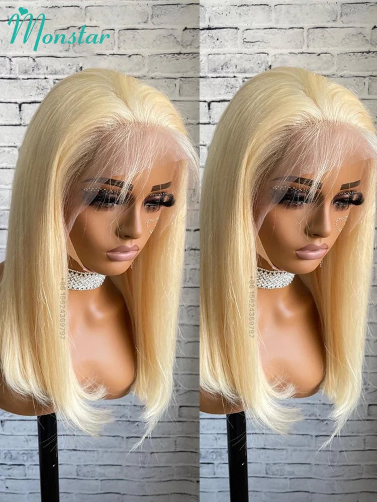 613 Blonde Straight Bob Wig – 13x4 & 13x6 HD Lace Frontal, 220% Density