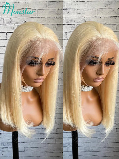 613 Blonde Straight Bob Wig – 13x4 & 13x6 HD Lace Frontal, 220% Density