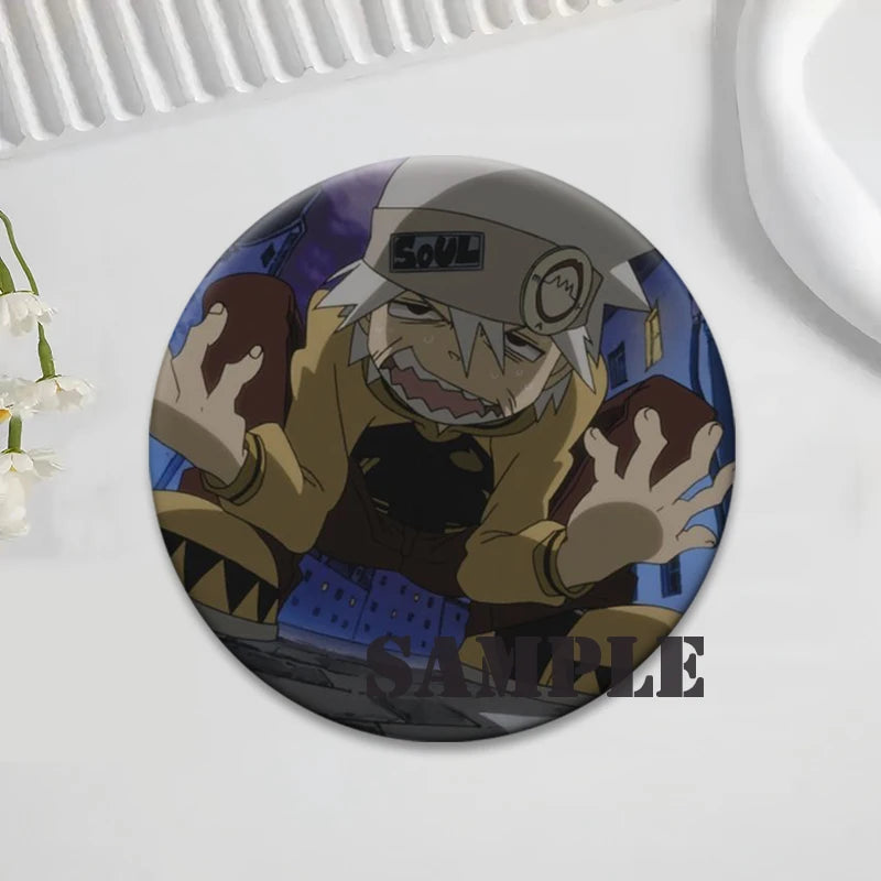 Soul Eater Brooches Anime Figure Lapel Pins Maka Albarn Death The Kid Cartoon Badge for Backpack Accessories Clothes Decoration