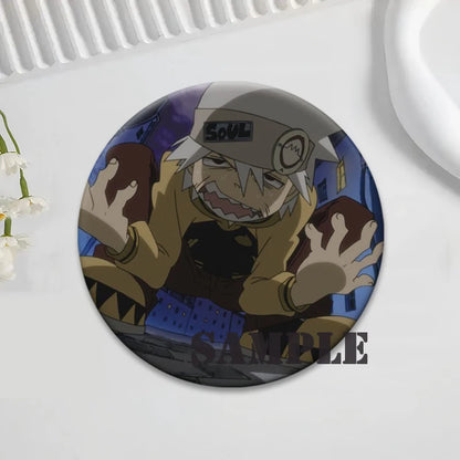 Soul Eater Brooches Anime Figure Lapel Pins Maka Albarn Death The Kid Cartoon Badge for Backpack Accessories Clothes Decoration