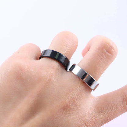 10pcs/lot Multicolor Smooth Stainless Steel Polishing Rings Width 2mm-8mm For Women Men Width 2mm-8mm