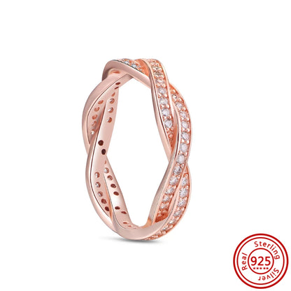 925 Sterling Silver Original Rose Gold Plated Fashion Women Ring Flower Green Zircon Design Jewelry Exquisite Wedding Gift Rings