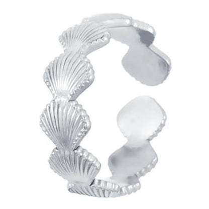 MHS.SUN Ocean Style Stainless Steel Starfish Shell Rings For Women Men Vintage Gold Plated Open Ring Summer Beach Jewelry